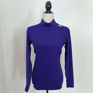 Adidas Women Mock-neck Techfit Climawarm Fitted Top Size M